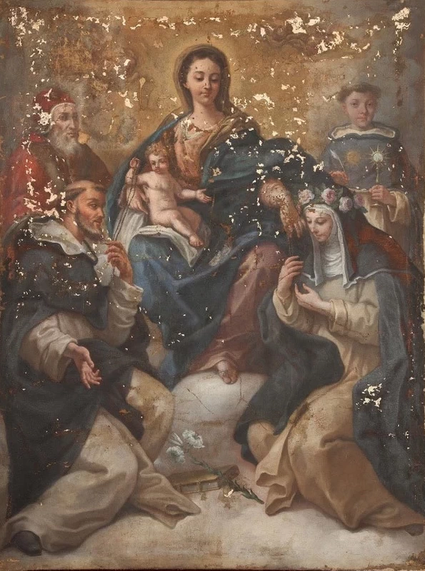 Madonna del rosario con domenicani